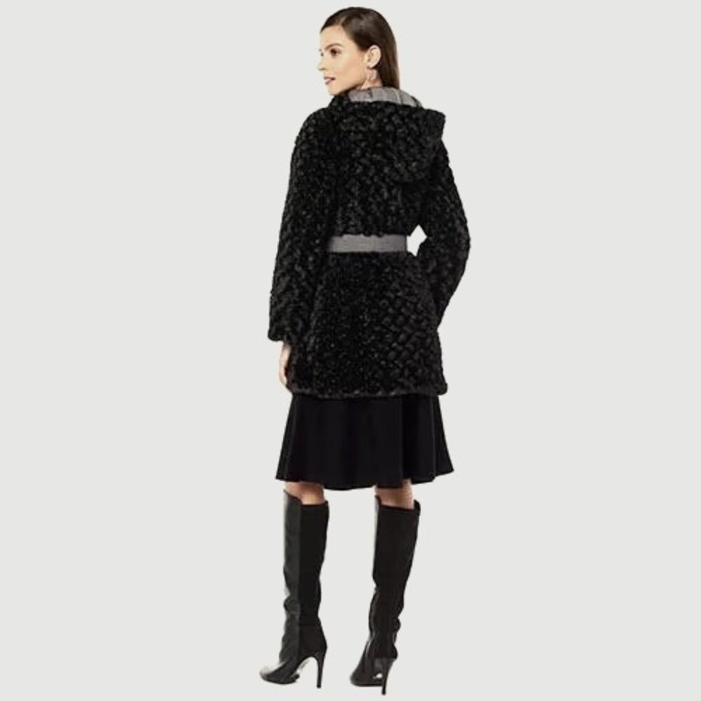 Hal Rubenstein "The Lara" Grey/Black Reversible Coat Two Coats in One! (XL) NWT - Picture 3 of 6